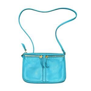 Fossil Baby Blue Pebbled Leather Small Crossbody Bag